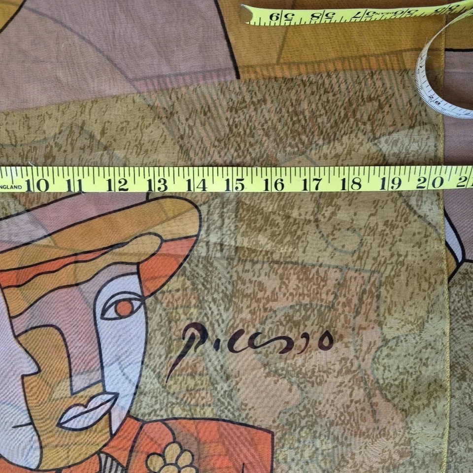 Picasso Bufanda Transparente Mantón 20 x 62 Pulgadas Icónico Estilo Cubista Imagen Retrato Foto 3 de 4