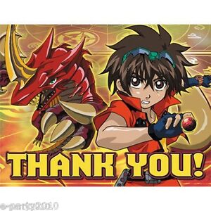 ~ Birthday Party Supplies Stationery 8 BAKUGAN Battle Brawlers THANK YOU NOTES ~ Birthday Party Supplies Stationery 8 BAKUGAN Battle Brawlers THANK YOU NOTES