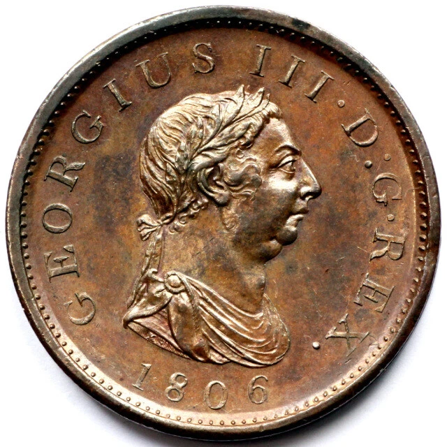 1806 GEORGE III ONE PENNY. A/UNC. P734 VERY GOOD DETAIL PROOF LIKE  - Image 2 of 4