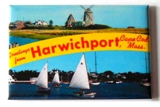 Greetings from Harwichport Massachusetts FRIDGE MAGNET "style B" Cape Cod