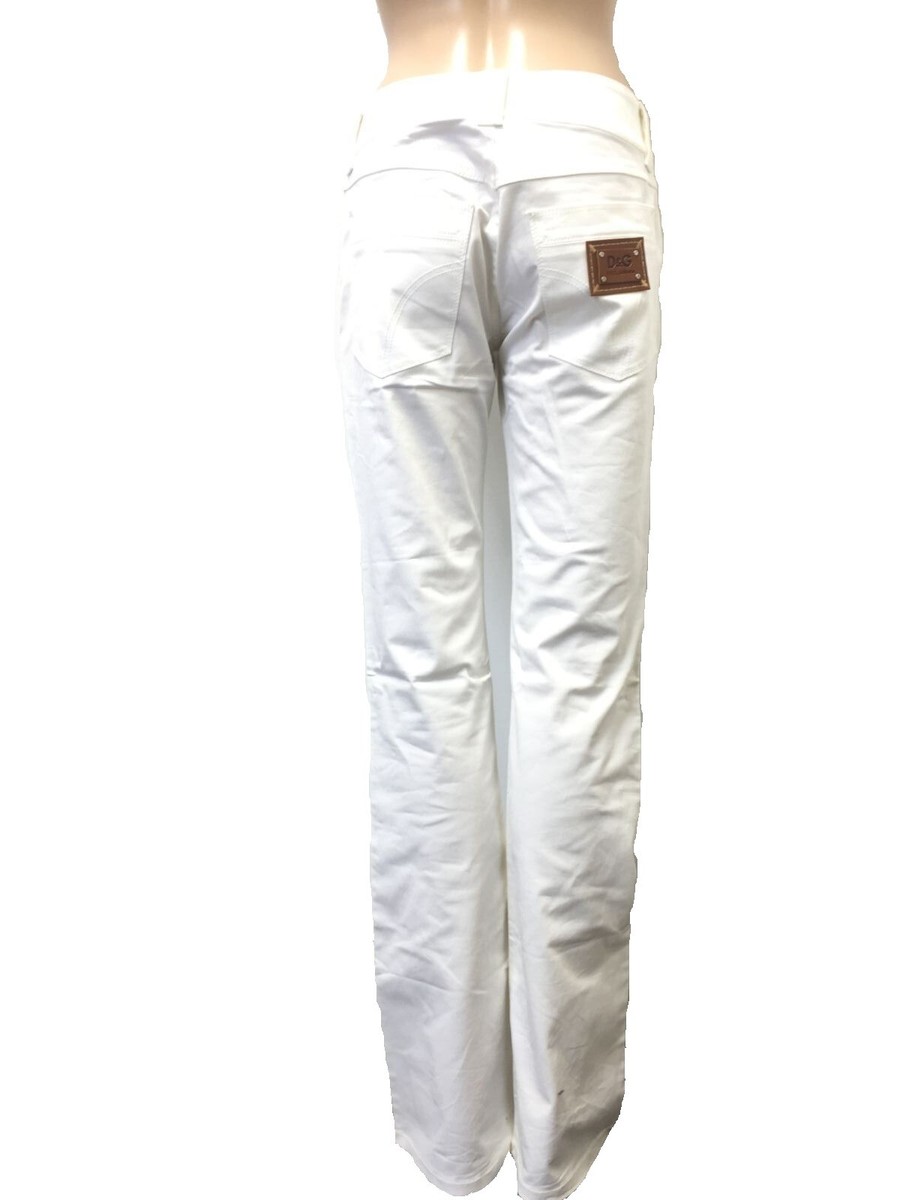 $285 Dolce & Gabbana Women White Flared Trousers Denim Jeans $285 Dolce & Gabbana Women White Flared Trousers Denim Jeans