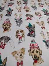 Large Fleece Christmas Blanket Sofa Throw Dogs in Holiday Hats Scarves Bowties