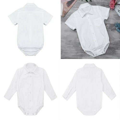 Baby Jungen formelles Kleid Shirts Neugeborene Gentleman Strampler Body Party Outfits - Bild 1 von 20