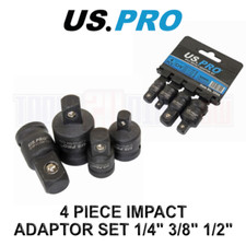 US PRO Tools 4 Piece Impact Adaptor Set 1/4" 3/8" 1/2" step up/down reducer 3504