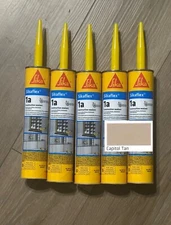 5 Pack Sikaflex 1A Polyurethane Construction Sealant, Capital Tan, In Date