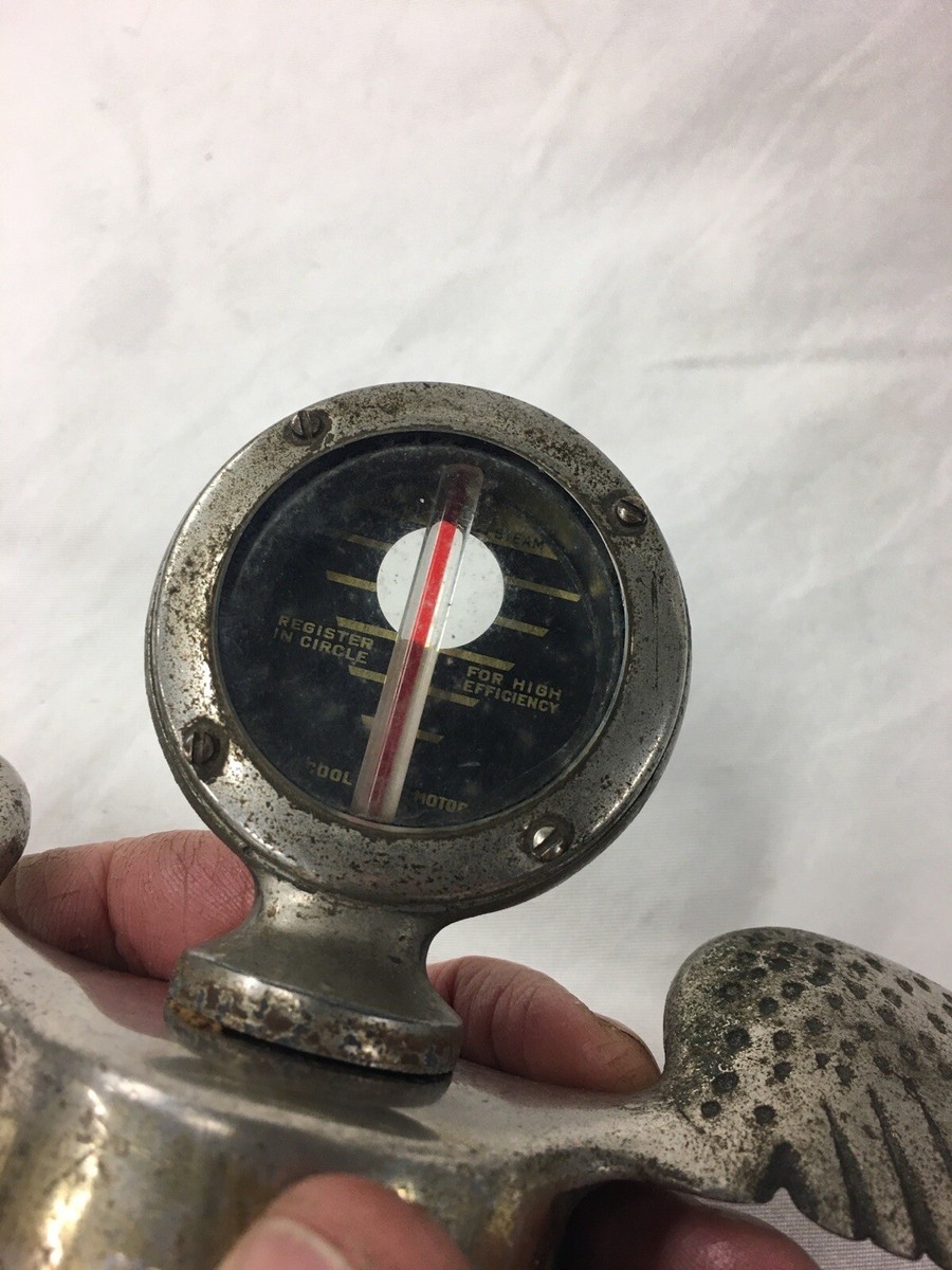 Vintage BOYCE MOTO METER Radiator Winged Cap Thermometer | eBay