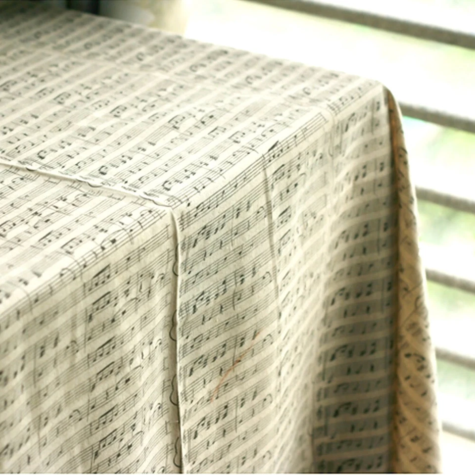 Music Staff Lines Black Notes Fabric Treble Clef Cotton Linen for Diy Art Decor - Image 4 of 4