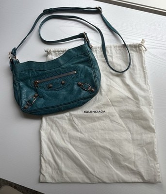 Balenciaga Classic Hip Motorcycle Mini Shoulder Bag Crossbody Teal