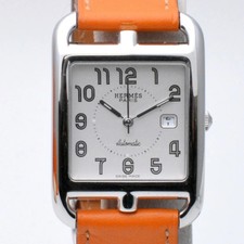 HERMES WATCH CC1.710 CAPE COD DOUBLE TOUR ��K STAMP AUTOMATIC DATE WHITE WOMEN'S