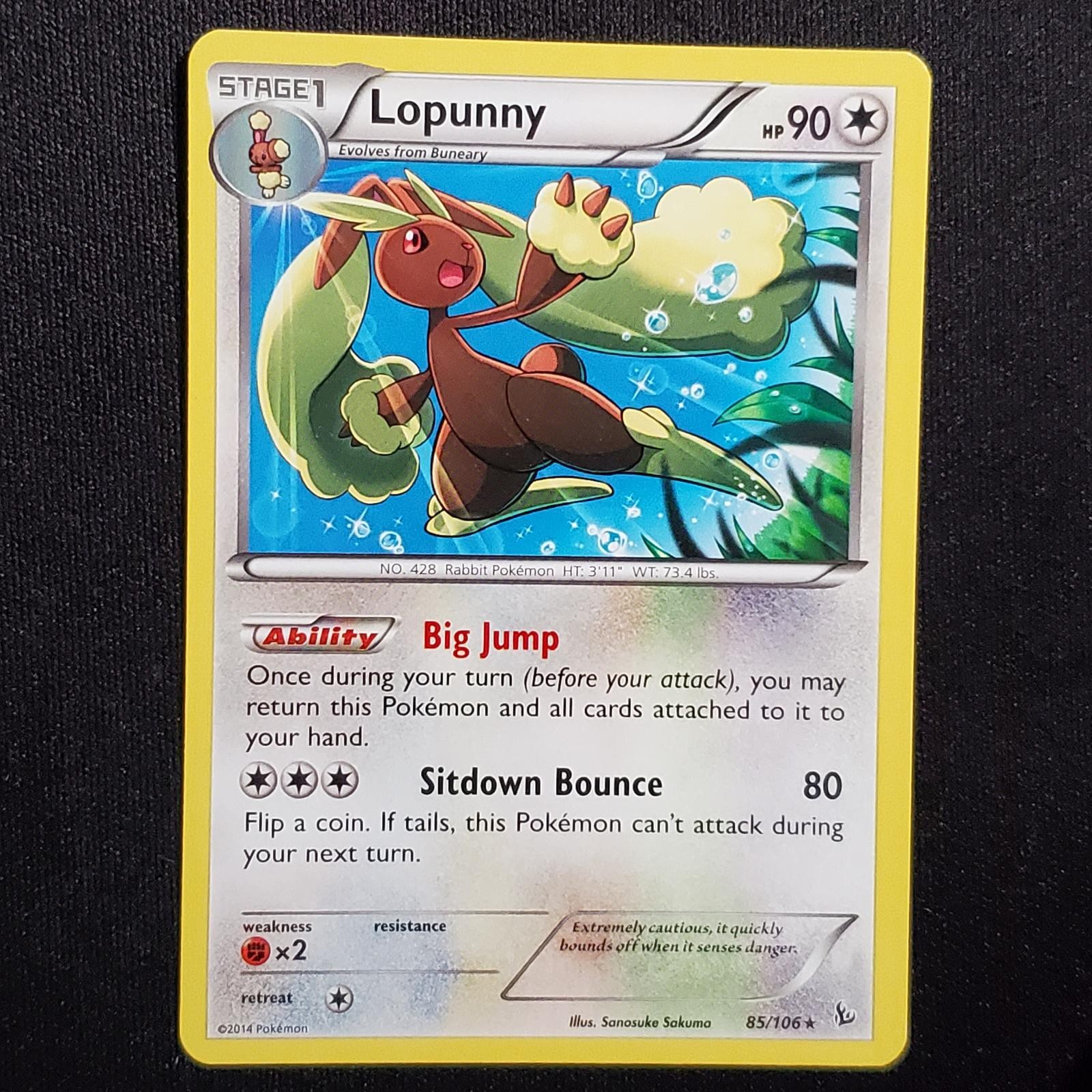 Lopunny 85/106 Rare Flashfire Pokemon Lightly Played