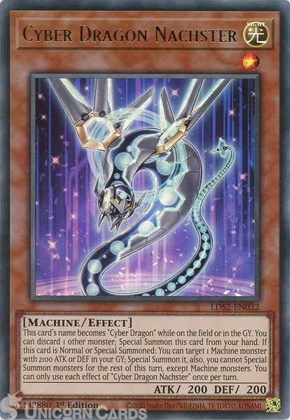 LDS2-EN032 Cyber Dragon Nachster Ultra Rare 1st Edition Mint YuGiOh Card