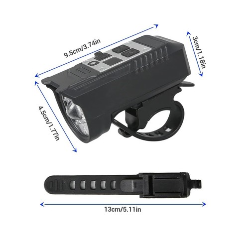 Fahrradscheinwerfer 9 LED vorne + Rücklicht, USB-C wiederaufladbar, wasserdicht - Bild 5 von 9