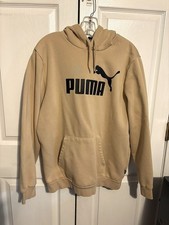 PUMA Hoodie Sweatshirt Womens Size L Gold/Black Hand Warming Pockets Front