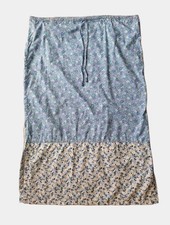 Vintage Y2K Ditsy Floral Patchwork Cotton Maxi Skirt Slit Cottagecore Boho 90s