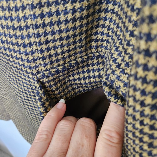 Brioni Blazer 46 Brown Navy Houndstooth Wool Sport Coat Italy Jacket Piuma - Picture 3 of 22