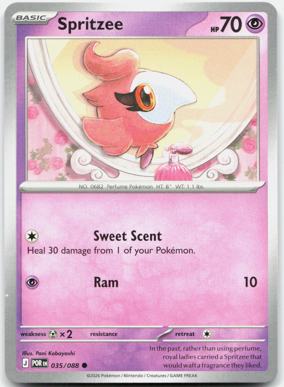 Spritzee Common Perfect Order 035/088 NM/M Pokemon