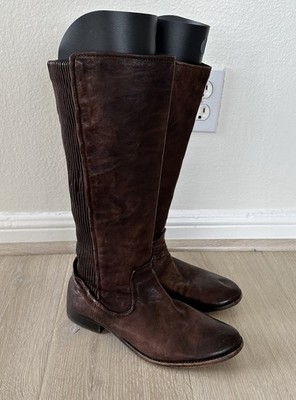 Frye Melissa Scrunch Tall Riding Boots Womens Size 9 M Brown Leather Knee High