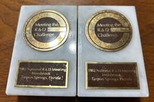 Vintage Made In Italy Marble Paperweight 1982 R&D Meeting Tarpon Springs FL Lot