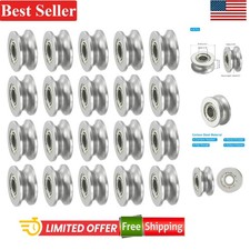 20 Set V-Groove Guide Bearings 4x13x6mm - Heavy Duty Carbon Steel Durability