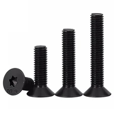 100Pcs Flat Head Torx Drive Screws Bolts, Grade 10.9 Alloy Steel, M5 X 8/12/16/2