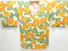 7641374: JAPANESE KIMONO / MICHIYUKI COAT / SILK / BUTTERFLY CHINESE FLOWERS