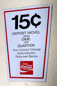 Vintage 15 CENT  Coca-Cola  Vending Machine  Sticker