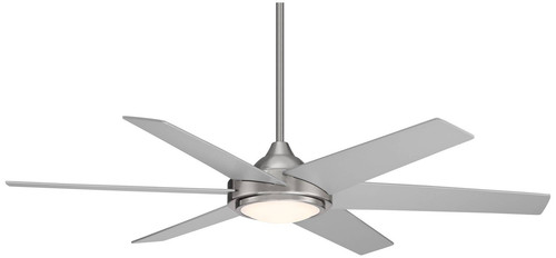 56" Estate Modern Indoor Outdoor Ceiling Fan Dimmable LED Light Remote Nickel - Picture 2 of 8