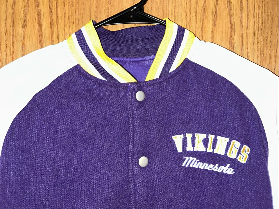 Chaqueta reversible vintage Reebok Minnesota Vikings niños talla pequeña Foto 2 de 4