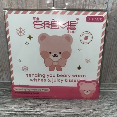 The Crème Shop Strawberry Repairing Hydrogel Lip Mask 3-Pack Greeting Cards