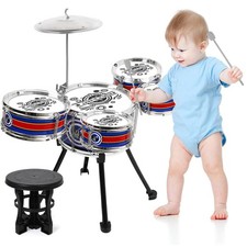 8 PCS Drum Set for Toddlers 1-3, Kids Drum Set-Blue