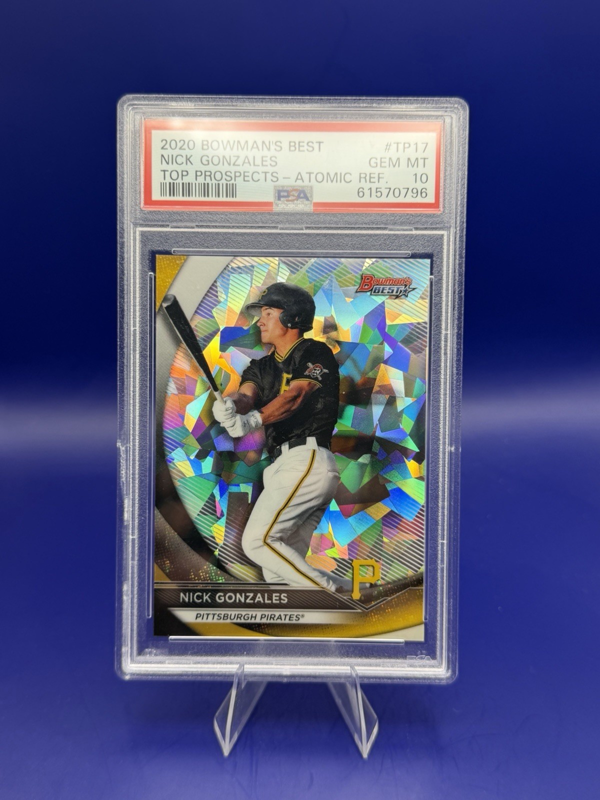 Topps 2020 Bowman's Best Top Prospects Nick Gonzales TP-17 Atomic PSA 10 Pirates