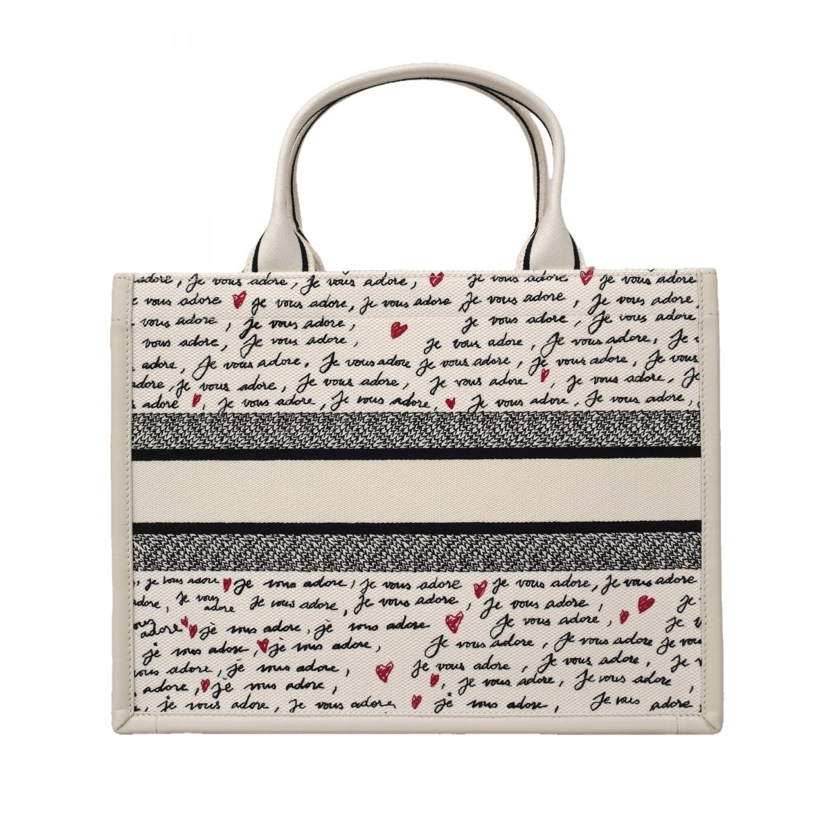 Auth [6bb1904] Christian Dior Tote Bag Book tote Canvas White Black Gold met... thumbnail 7