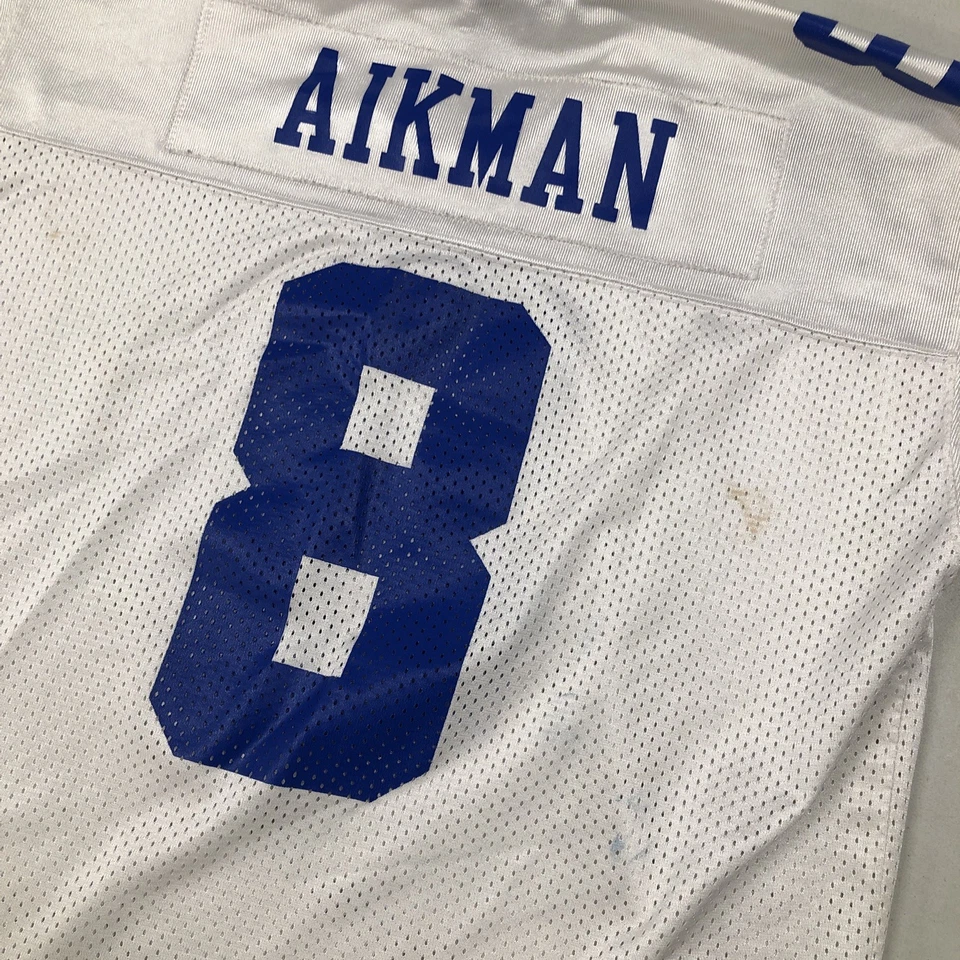 VTG Nike Team TROY AIKMAN Dallas Cowboys Jersey Youth L (14/16 Blue NFL Football - Image 2 of 4