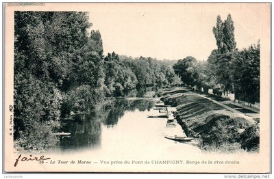 94 CHAMPIGNY - View taken from the bridge, bank of the right bank
