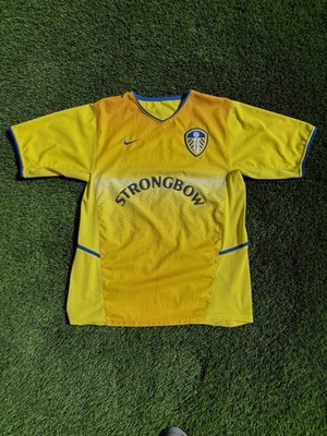 Vintage Nike Leeds United 2002 2003 Away Kit Men s Yellow Soccer Jersey 