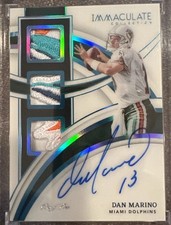 Dan Marino 1/1 Immaculate Collection Logo Patch Auto On-Card Player Used 🔥 HOF