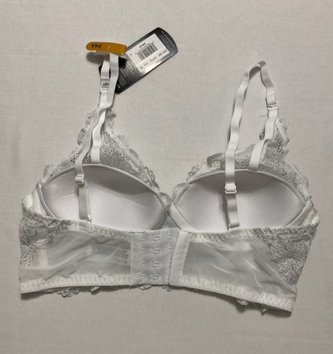 MAIDENFORM Pure Comfort Wireless Lace Longline Bralette WHITE 34A - Picture 6 of 8