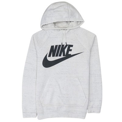 Nike Damen Pullover Hoodie Sweatshirt weiß XS mit Logo Print