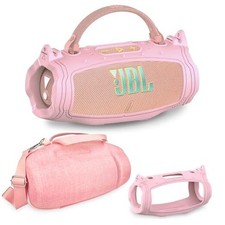Silicone Cover and Hard Carrying Case for JBL Portable Bluetooth Charge 6 Pink
