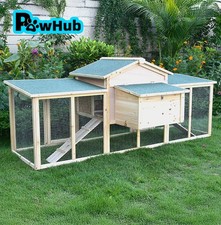 PawHub Wooden Chicken Coop Rabbit Hutch Cage With Nesting Box