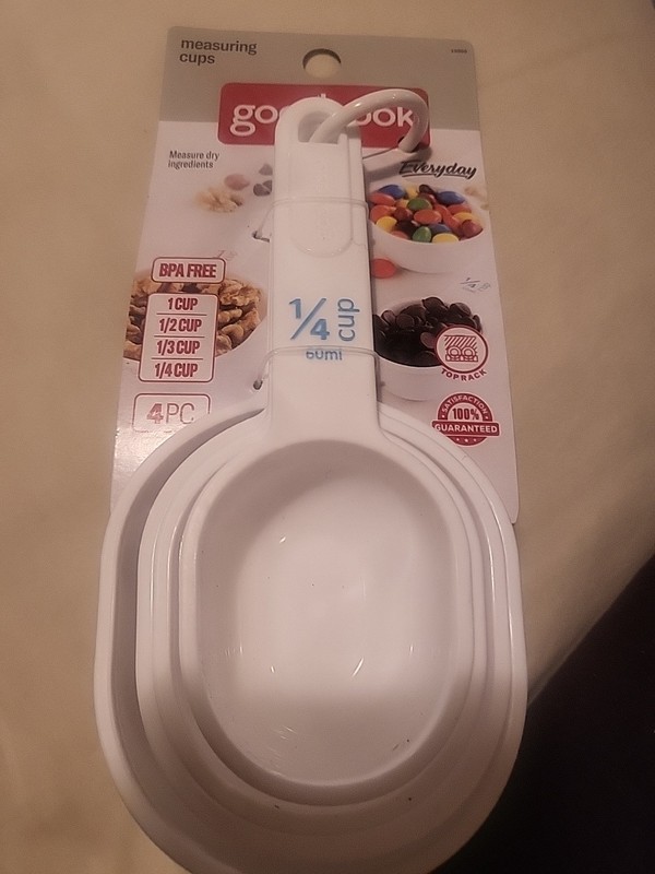 Easy Read Measuring Cups 4 Pieces Good Cook White Plastic