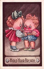 Postcard: Kute Kiddies 639, Hold Your Breath, Children, DB 1910's