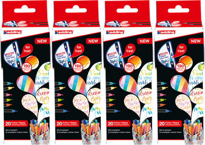 4x edding 1340 Pinselstift Colour Happy Box sortiert (21er Box)