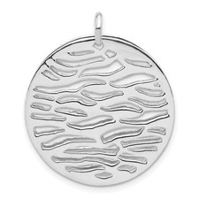 Sterling Silver Polished Round Wavy 2 Piece Circle Pendant