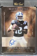 Darian Mensah 1/1 Auto Miami Football PRC NFL Prospect Rare Matte Metal 1 Of 1