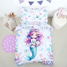 Bedding Set for Girls, 4 Piece Bedding Sets Purple Bed Comforter Set Includes...