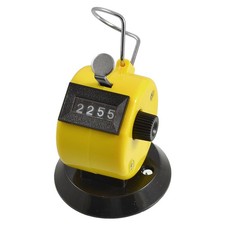4 Chiffres en plastique jaune noir Compteur à main manuel Compteur Cliquez Palm