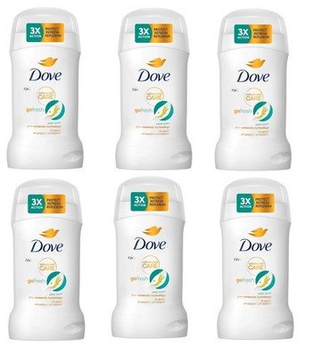 6X DOVE DEO STICK ADVANCED CARE GO FRESH PEAR AND ALOE 6X50ML
