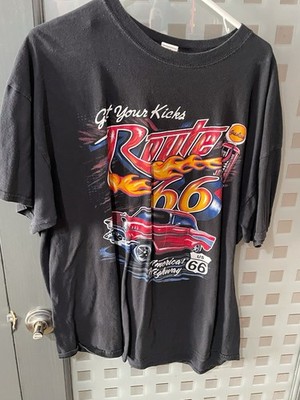 Route 66 Get Your Kicks Black Short Sleeve Graphic T Size 2XL