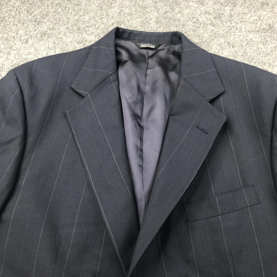 Polo University Club Ralph Lauren Suit Mens 42R 34x32 Gray Pinstripe Wool - Image 3 of 4